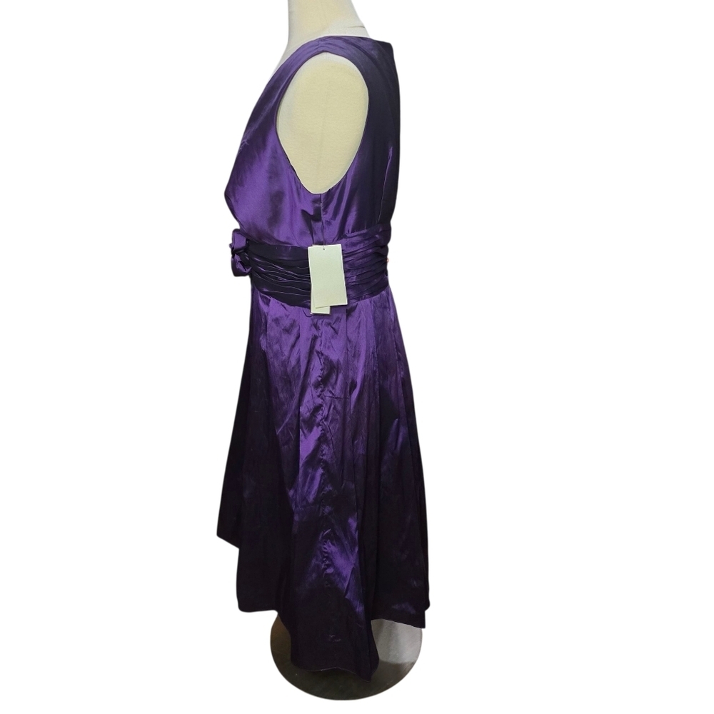 NWT Eliza J Purple Pleated Midi Formal Dress Size 14 Style EJ1M0422 Missy - Picture 5 of 15